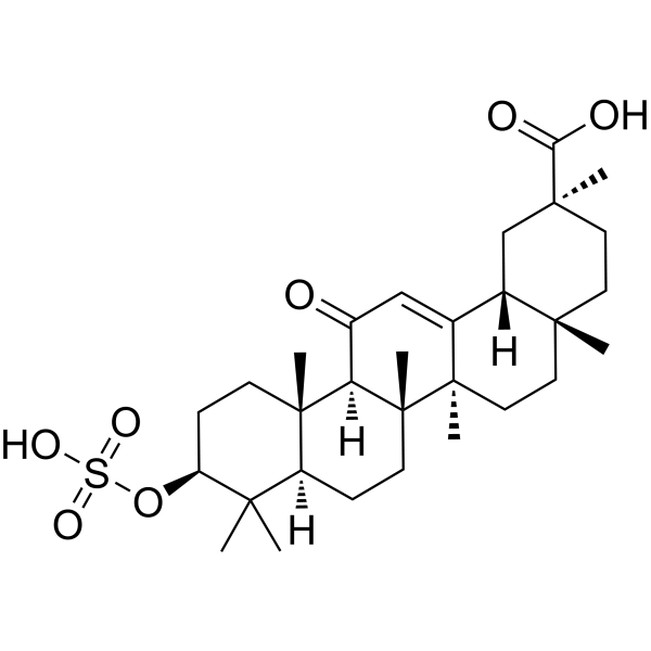 18β-Glycyrrhetyl-3-O-sulfate (Glycyrrhetic acid 3-O-hydrogen sulfate) 10251-38-4